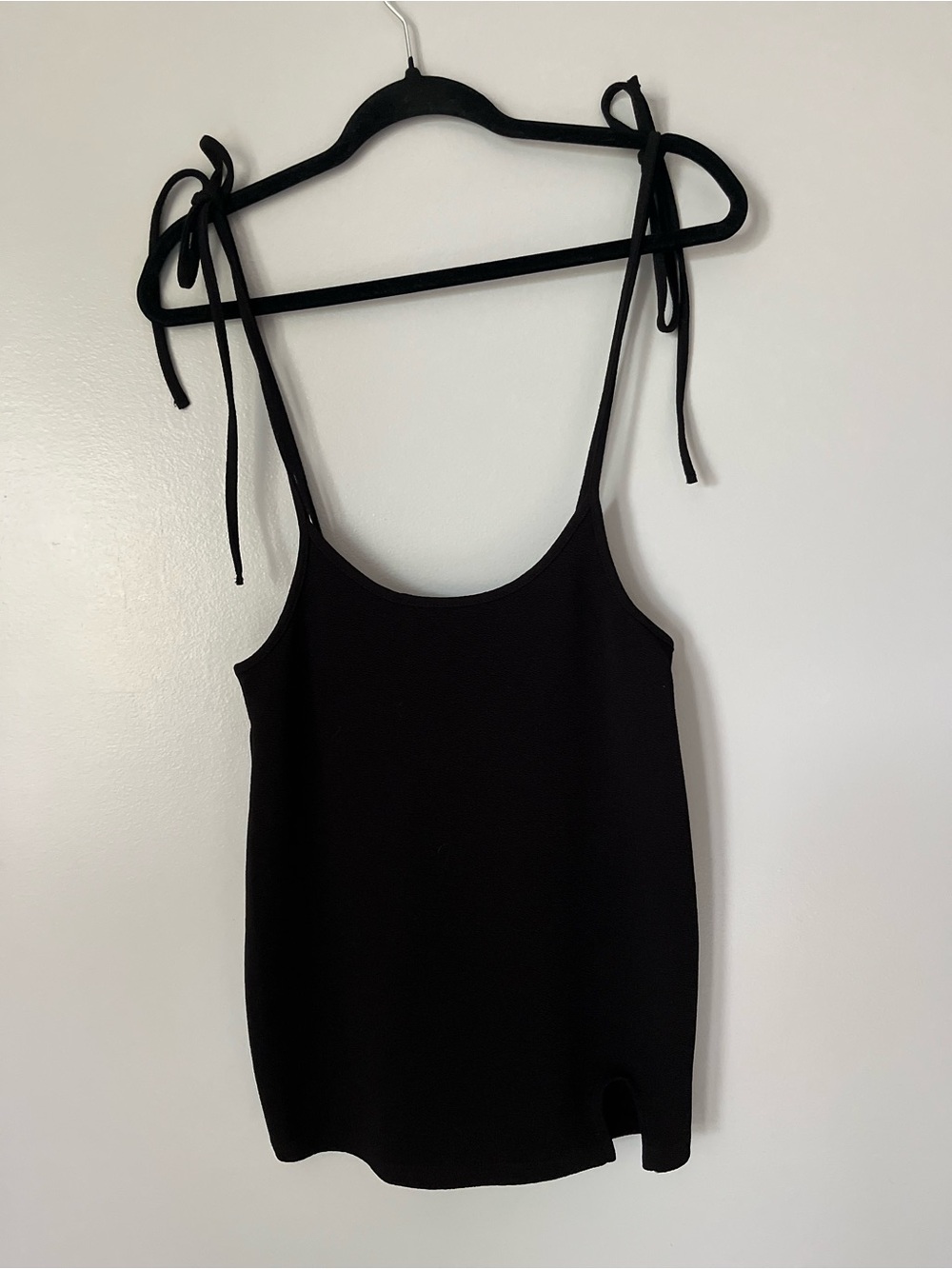 SHEIN Black Tie Shoulder Mini Dress Size Medium